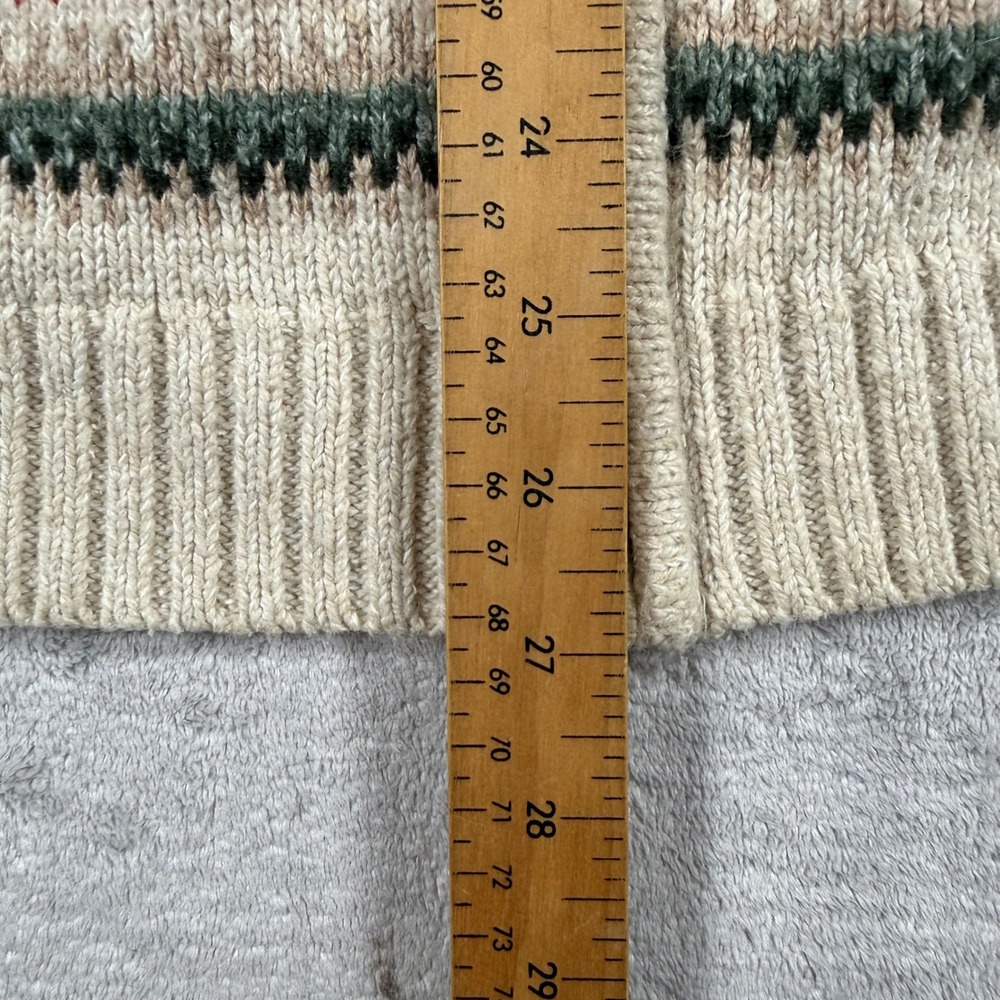 Northern Reflections Sweater Womens Medium Cream Striped Fair Isle Knit Fall - Picture 7 of 9